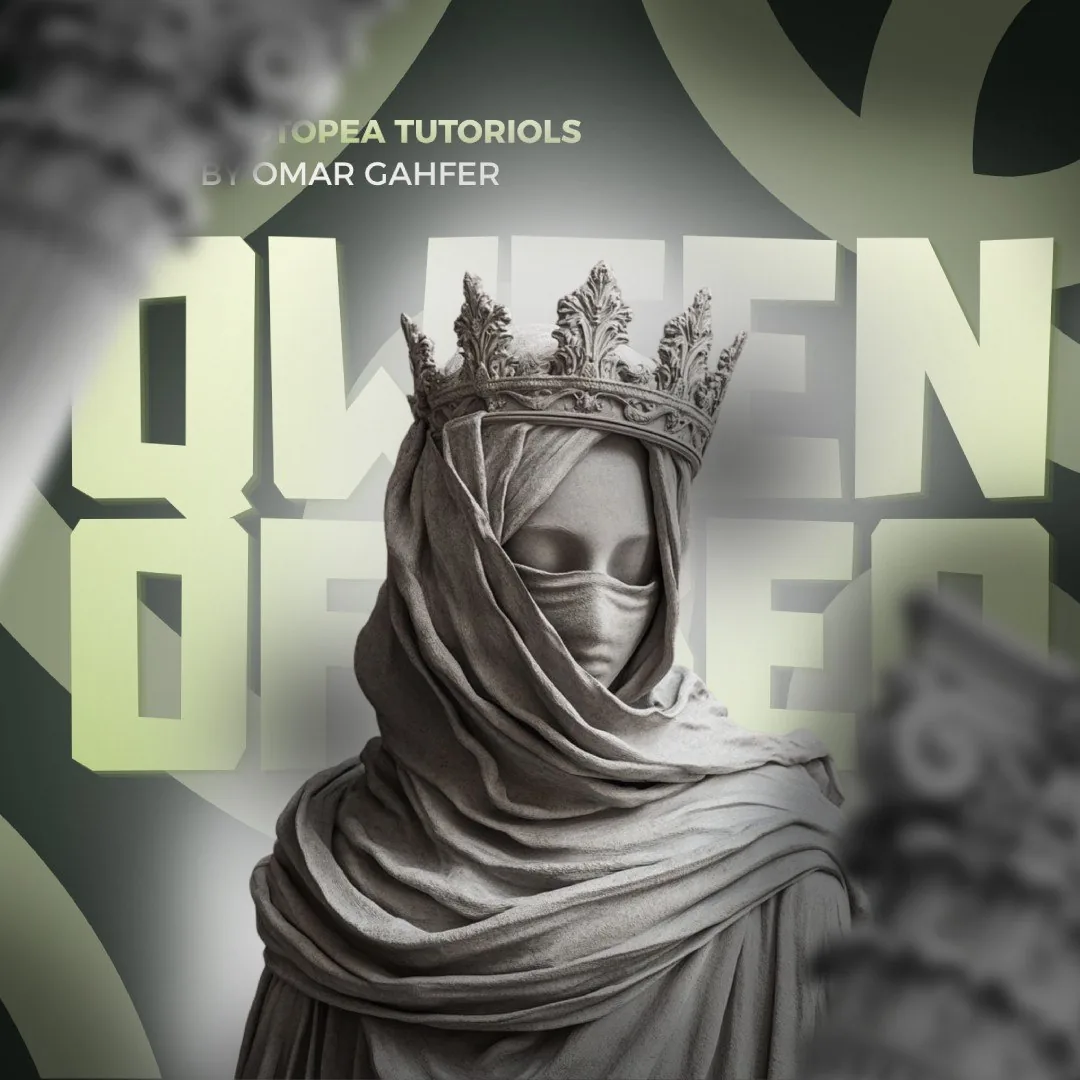 Black-and-white queen art piece